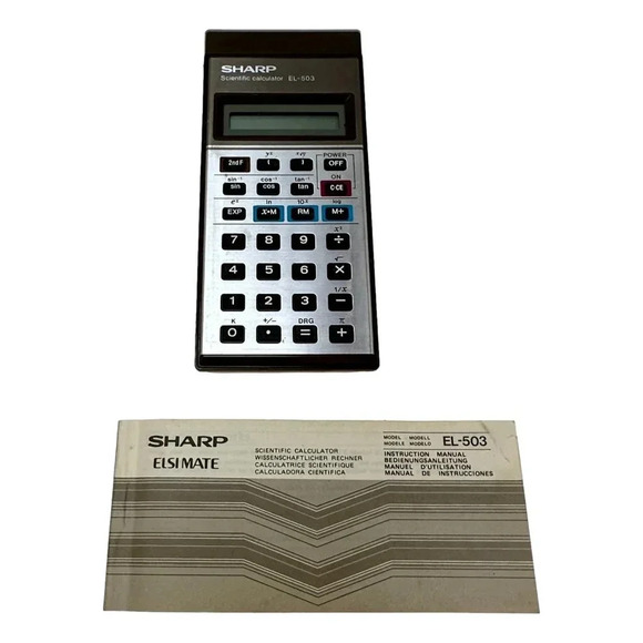Sharp EL-5O3 Scientific Calculator Vintage circa 1979 Working Manual  with Box - Picture 2 of 12